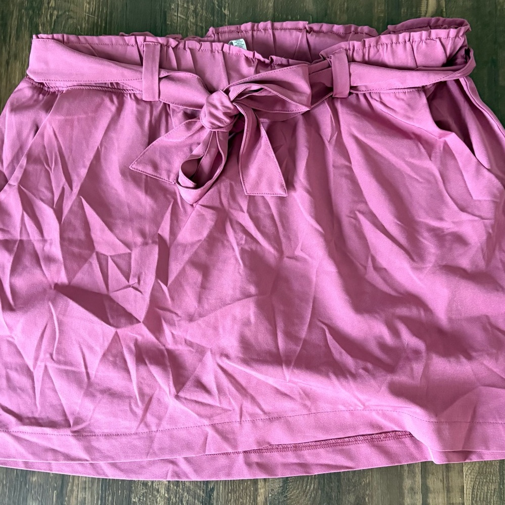 XL Pink Women's Skort with Bow Detail